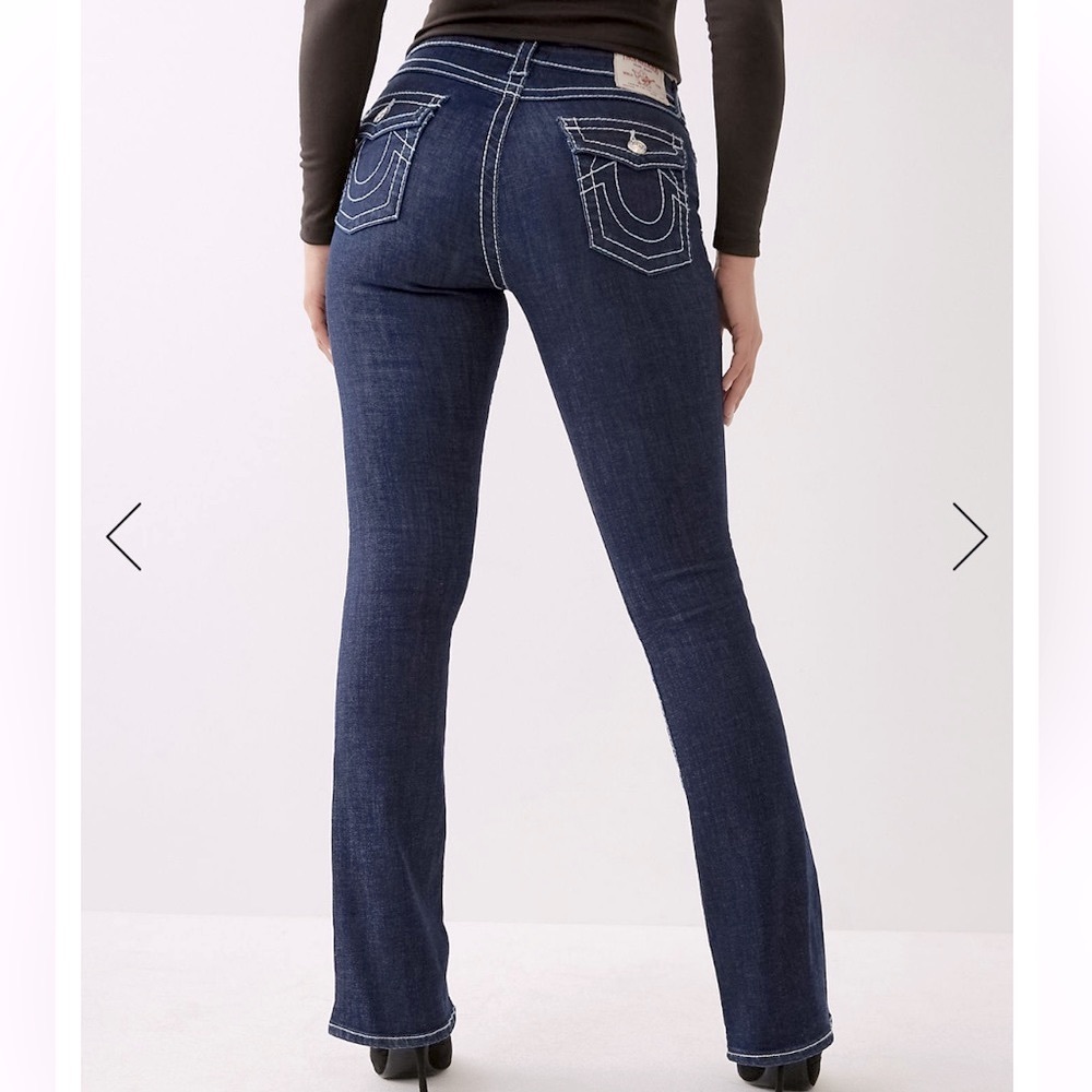 True Religion Becca Big T Stitch Bootcut Jeans, Size 27